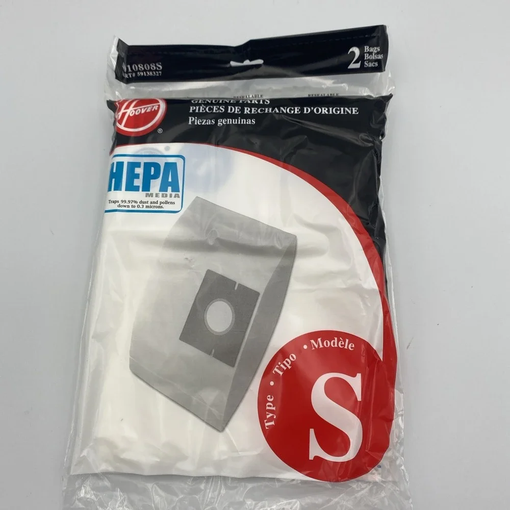 Hoover Type S HEPA Bag 4010808S Bags Genuine 1 pack of 2 bags New